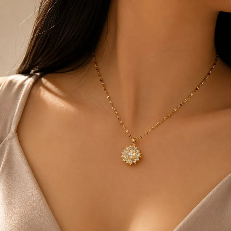 Collar Girasol Giratorio + Caja Premium de Regalo