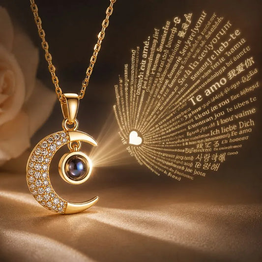 Collar Luna Te Amo en 100 Idiomas