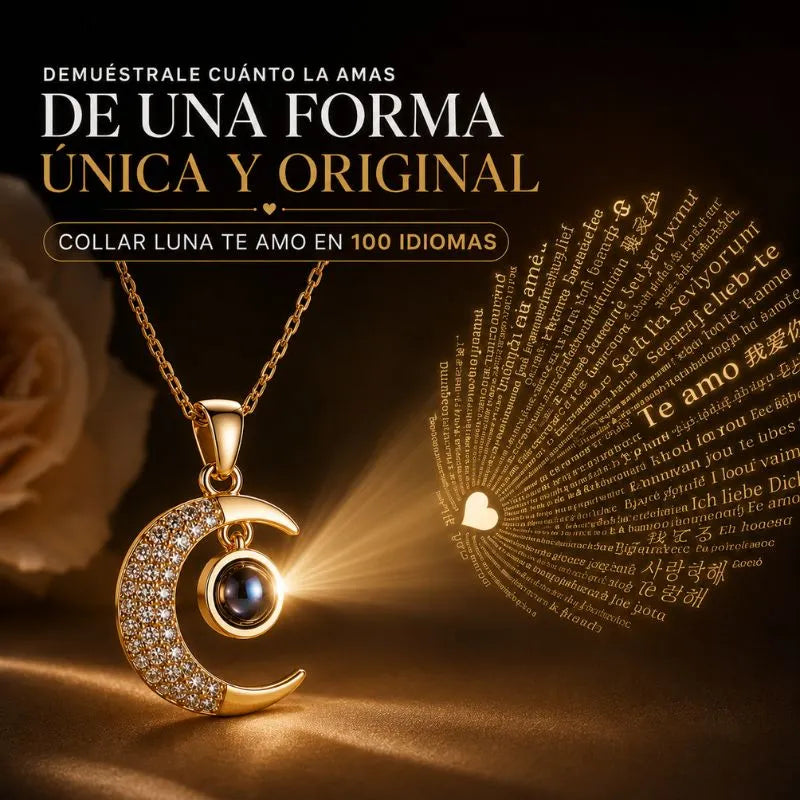 Collar Luna Te Amo en 100 Idiomas