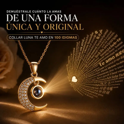 Collar Luna Te Amo en 100 Idiomas