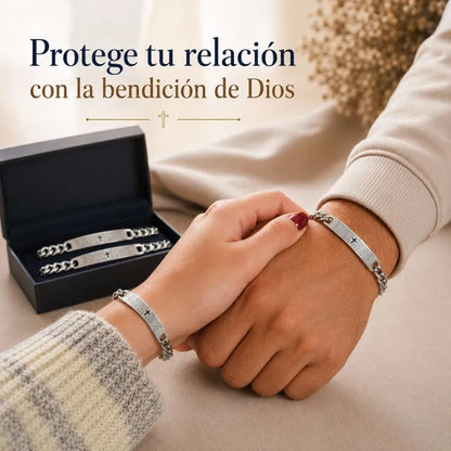 PULSERAS PAREJA PADRE NUESTRO CAJA