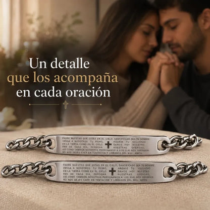 PULSERAS PAREJA PADRE NUESTRO CAJA