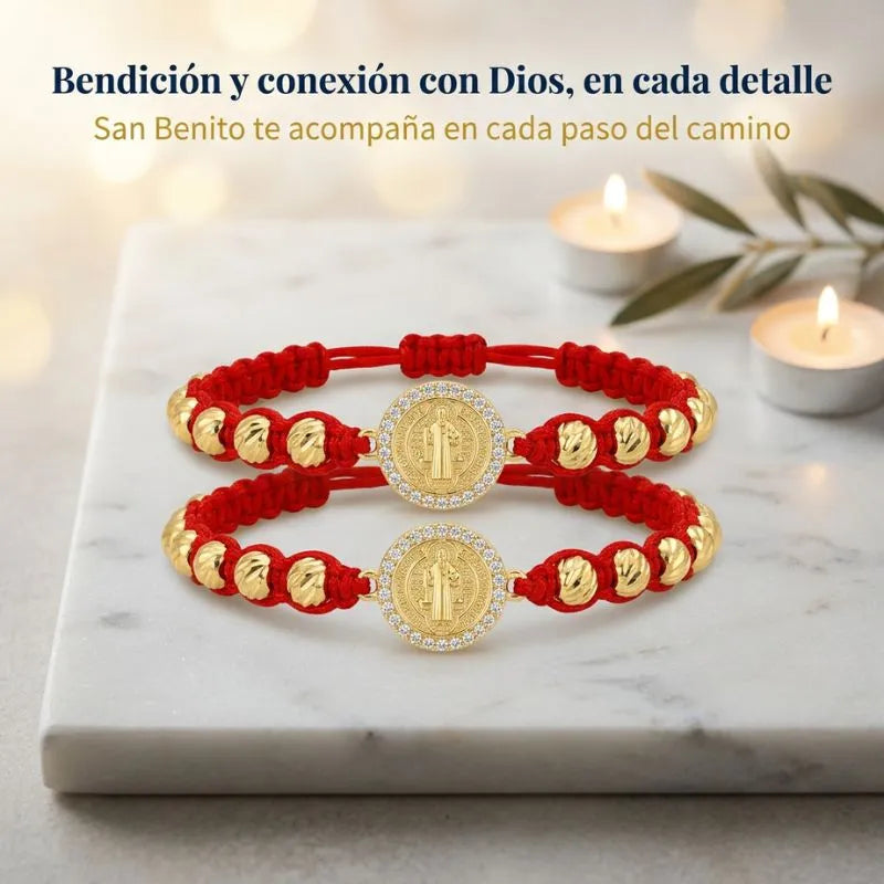 2 PULSERAS SAN BENITO ROJAS BALIN 6MM