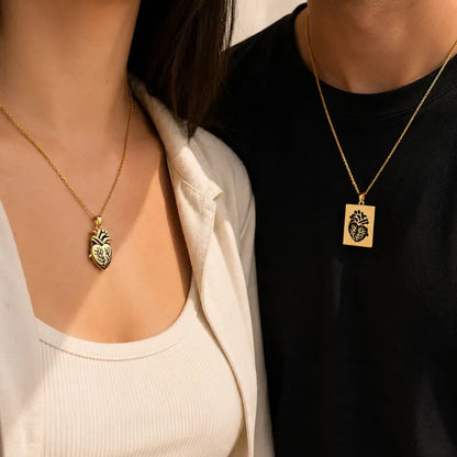 Collar corazón para parejas