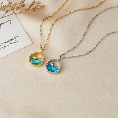 Set Colar + Anillo Ballena Azul Cristal