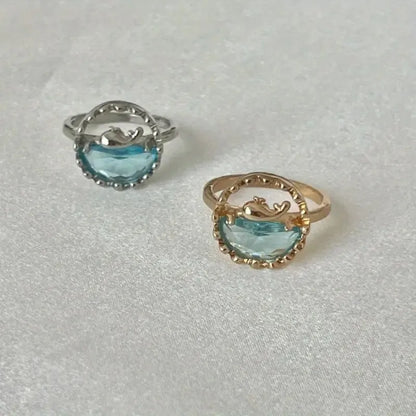 Set Colar + Anillo Ballena Azul Cristal