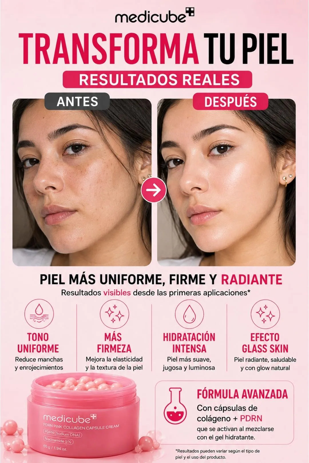 Tu piel mas hidratada, luminosa y con efecto glow skin